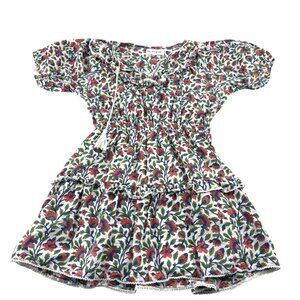 Maisie Floral Women's Dress Size L 100% Cotton Short‎ Pullover Dress
